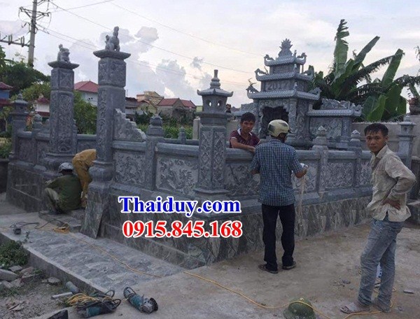 35 Khu lăng mộ mồ mả nghĩa trang gia đình dòng họ gia tộc gia tiên đá xanh đẹp bán tại Phú Yên