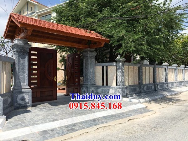 05 Tường hàng rào đá nghĩa trang khu lăng mộ mồ mả nhà thờ từ đường gia đình dòng họ đình đền chùa đẹp bán tại Nghệ An