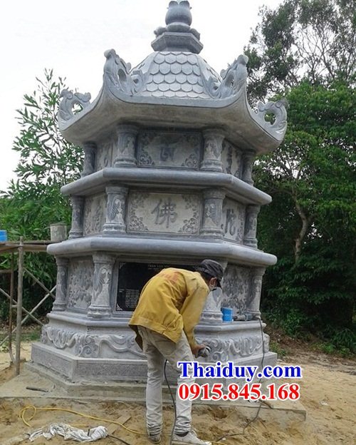 41 Mộ mồ mả tháp làm bằng đá xanh hiện đại đẹp bán Nghệ An