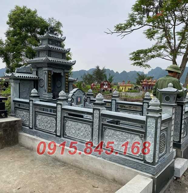 Khu lăng mộ nghĩa trang nhà mồ gia đình bằng đá xanh rêu đẹp