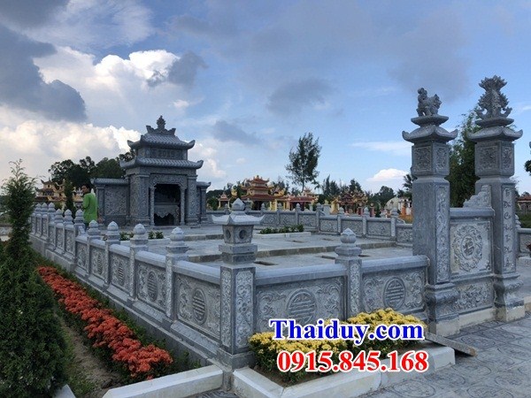 Mẫu 257  lăng mộ đá xanh đẹp lắp ở Lạng Sơn