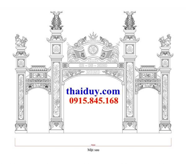 Mẫu Thiết kế cổng tam quan nhà thờ đình đền chùa khu lăng mộ bằng đá đẹp nhất