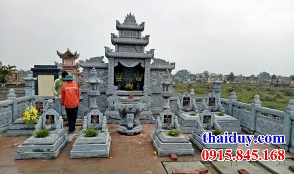 Mẫu Thiết kế khu lăng mộ bằng đá xanh tự nhiên nguyên khối đẹp thi công lắp đặt ở Lạng Sơn