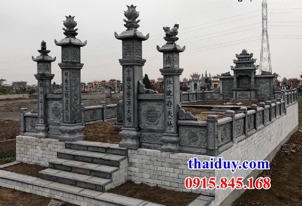 Mẫu cột đá đồng trụ cột cổng khu lăng mộ nhà thờ đình chùa bằng đá nguyên khối thiết kế đẹp