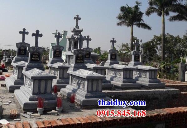 Mẫu khu lăng mộ công giáo đạo thiên chúa bằng đá xanh nguyên khối đẹp