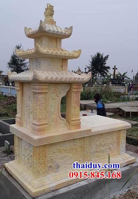 Mẫu mộ ba mái khu lăng mộ bằng đá vàng hỏa táng hoa văn đẹp nhất hiện nay