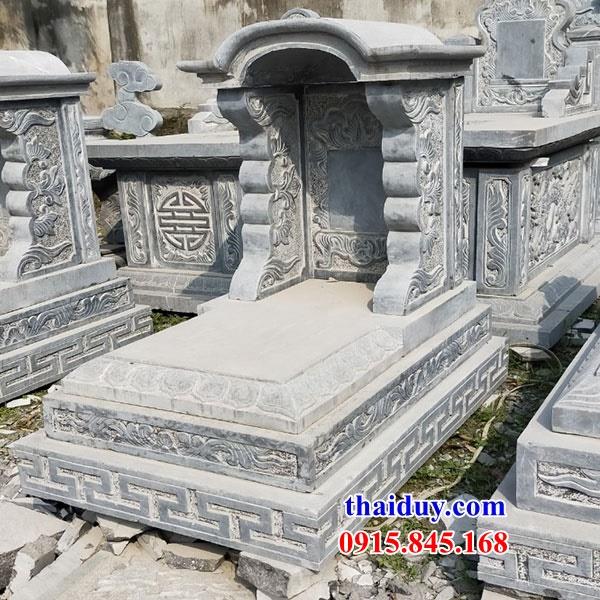Mẫu mộ một mái bằng đá mỹ nghệ Ninh Bình nguyên khối đẹp