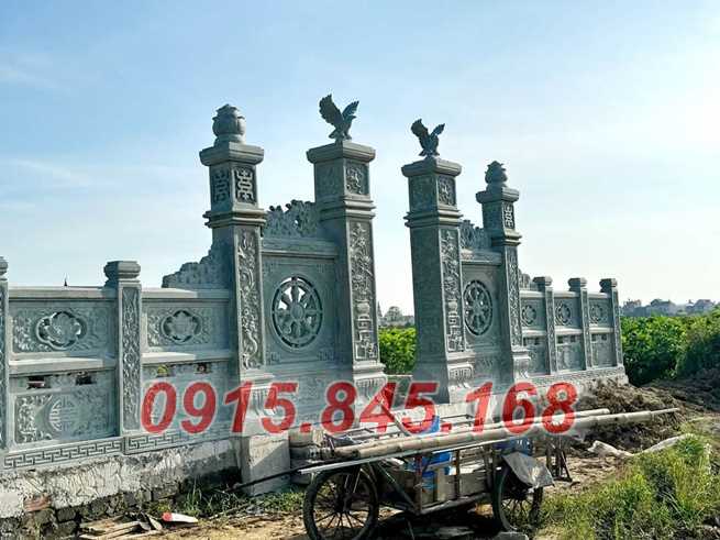 cổng Khu lăng mộ nghĩa trang nhà mồ bằng đá xanh rêu đẹp