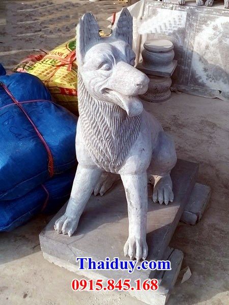 Địa chỉ bán chó canh cổng bằng đá nguyên khối thiết kế hiện đại giá rẻ