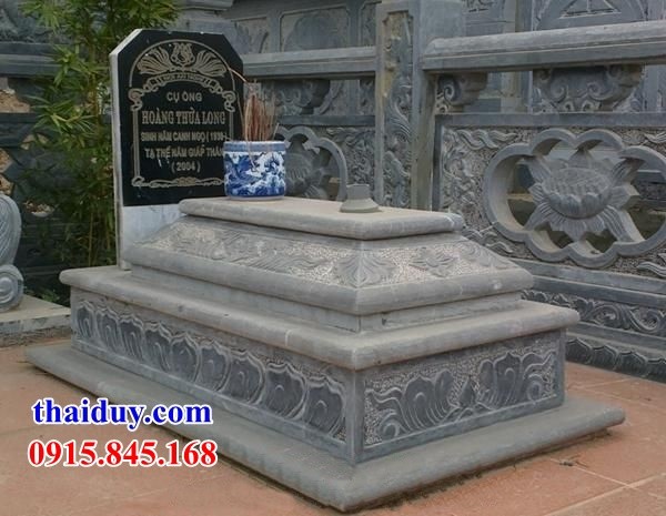 Hình ảnh mộ tam cấp bằng đá xanh Thanh Hóa phong thủy đẹp