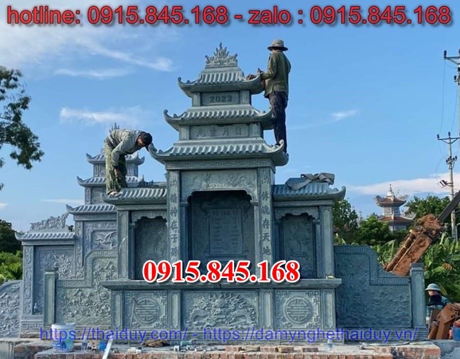 Kỳ đài thờ chung bằng đá khối đẹp 2025