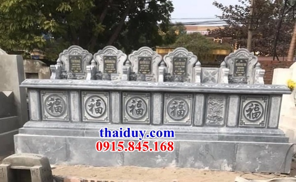 Lăng mộ đôi gia đình năm ngôi kề nhau bằng đá xanh Thanh Hóa đẹp nhất năm 2021