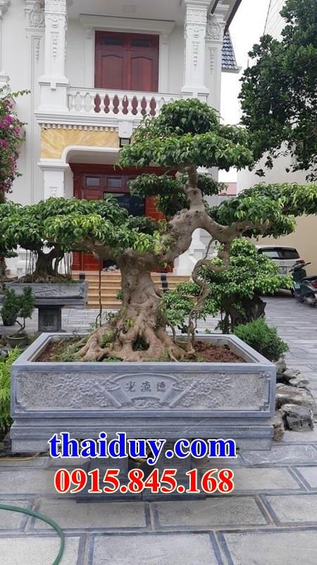 Mẫu chậu cảnh chậu bonsai bằng đá xanh Thanh Hóa đặt sân vườn tư gia đẹp năm 2021