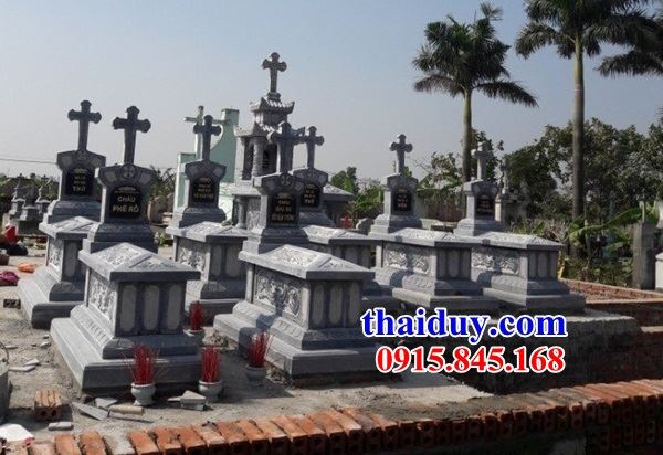 Mẫu lăng mộ nghĩa trang gia đình dòng họ công giáo đạo thiên chúa giá rẻ bằng đá thiết kế đẹp