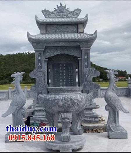Mẫu lư hương đỉnh đèn khu lăng mộ bằng đá xanh Thanh Hóa bán chạy nhất năm 2021