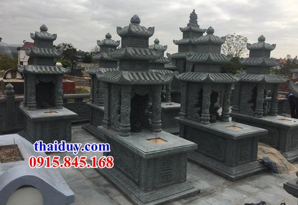 Mẫu mộ đá xanh rêu thiết kế đơn giản cất tro hài cốt hỏa táng