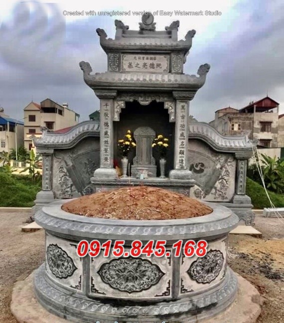 Mẫu mộ tổ hình tròn bằng đá mỹ nghệ đẹp - 25.05.2024