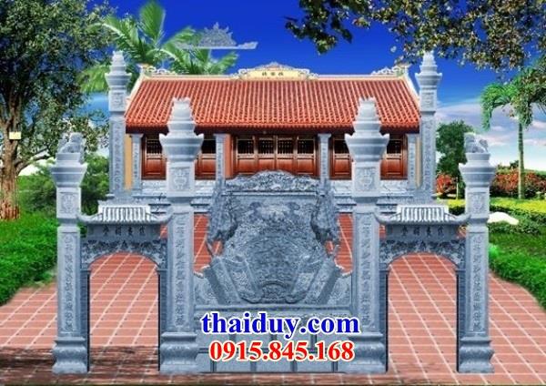 Mẫu thiết kế cổng tam quan tứ trụ đình đền chùa miếu bằng đá tự nhiên Thanh Hóa