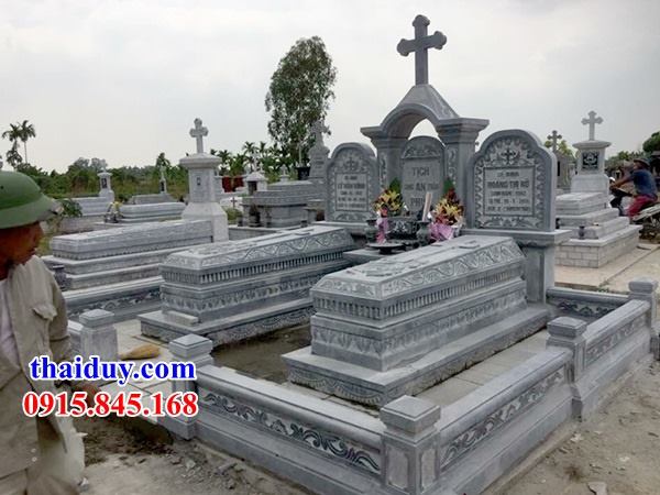 Mộ khu lăng mộ đá đẹp đạo thiên chúa công giáo cất để tro hài cốt hỏa táng kích thước phong thủy