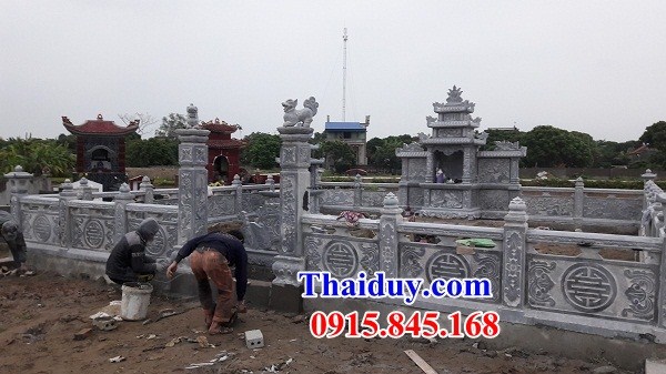 01 Khu lăng mộ đá xanh đẹp bán tại Bắc Ninh nghĩa trang gia đình dòng họ gia tộc