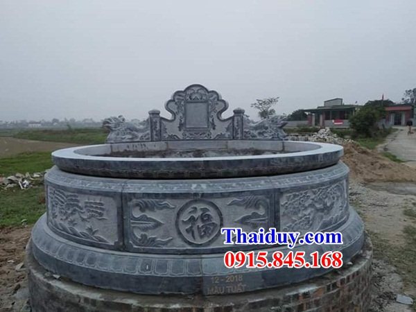 02 Mộ đá tròn hình tròn lục lăng bát giác đẹp bán tại Ninh Bình