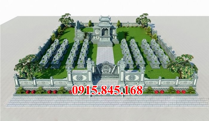 03 Khu lăng mộ đá đẹp bán tại Bắc Giang - nghĩa trang ông bà gia đình