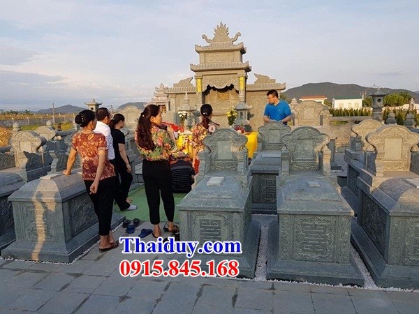 03 Khu lăng mộ đá nguyên khối đẹp bán tại Bắc Giang nghĩa trang gia đình dòng họ gia tộc