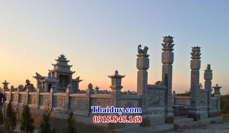 03 Khu lăng mộ đá thanh hóa đẹp bán tại Bắc Giang nghĩa trang gia đình dòng họ gia tộc