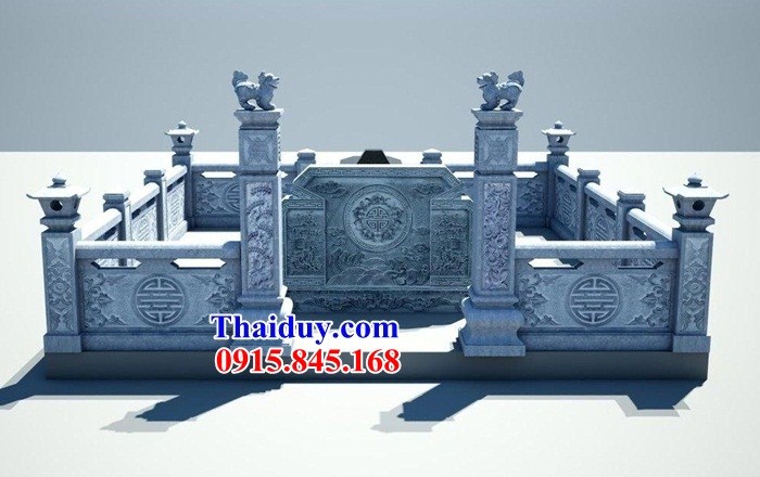 03 Khu lăng mộ đá xanh đẹp bán tại Bắc Giang nghĩa trang gia đình dòng họ gia tộc