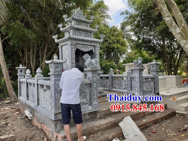 04 Khu lăng mộ đá xanh đẹp bán tại Lạng Sơn nghĩa trang gia đình dòng họ gia tộc