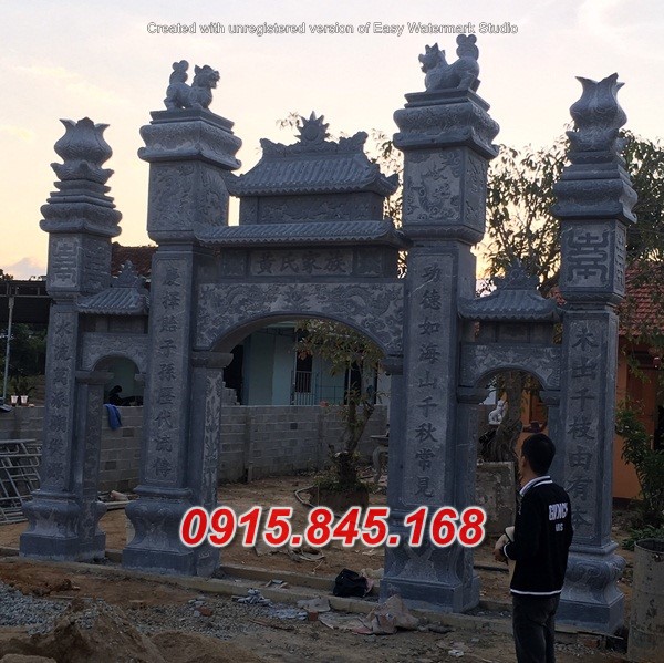 04 cổng bằng đá đẹp nhất - cổng tam quan đình chùa