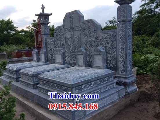 05 Mẫu mộ đôi gia đình ông bà bố ba cha mẹ hai ba bốn năm ngôi liền nhau bằng đá nguyên khối đẹp bán tại Thanh Hóa