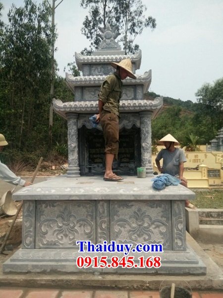 05 Mẫu mộ đôi gia đình ông bà bố ba cha mẹ hai ba bốn năm ngôi liền nhau bằng đá thanh hóa