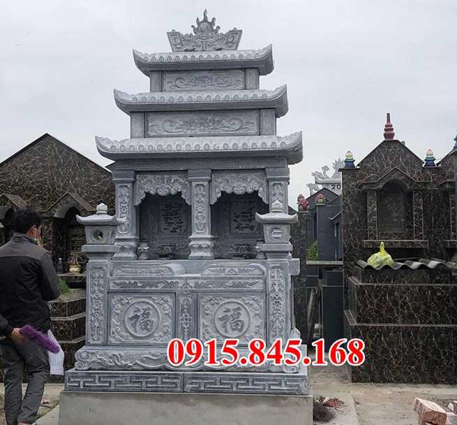 05 Mộ nhà mồ nghĩa trang ba má gia tộc đá liền nguyên khối đẹp bán tại Bình Định