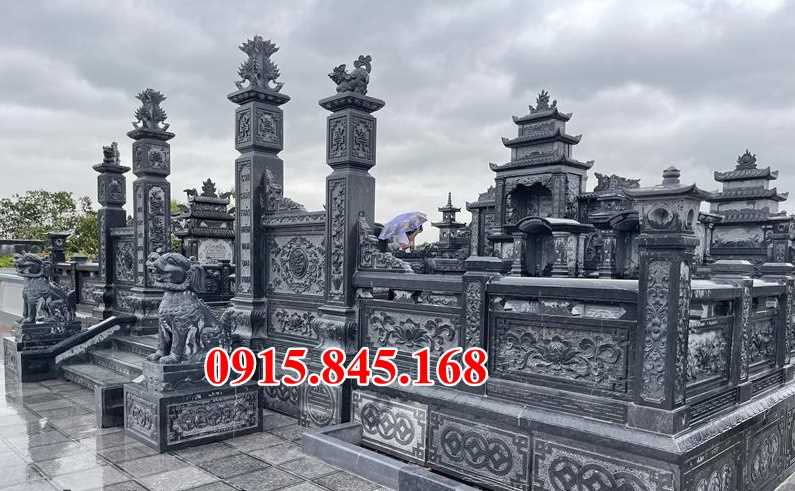 05 Mộ nhà mồ nghĩa trang gia tộc tổ tiên đá liền nguyên khối đẹp bán tại Bình Định