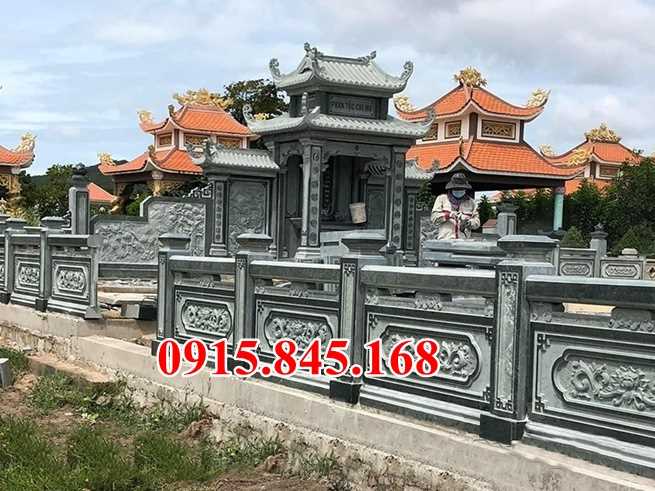 05 Mộ nhà mồ nghĩa trang song thân phu thê đá liền nguyên khối đẹp bán tại Bình Định