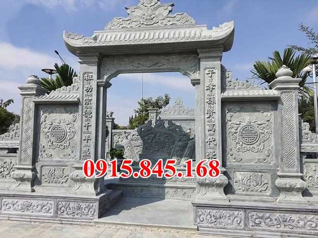 05 cổng Mộ nhà mồ nghĩa trang đá liền nguyên khối đẹp bán tại Bình Định