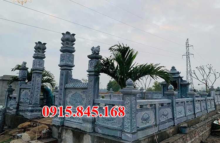 05 lan can tường bao hàng rào Mộ nhà mồ nghĩa trang đá liền nguyên khối đẹp bán tại Bình Định