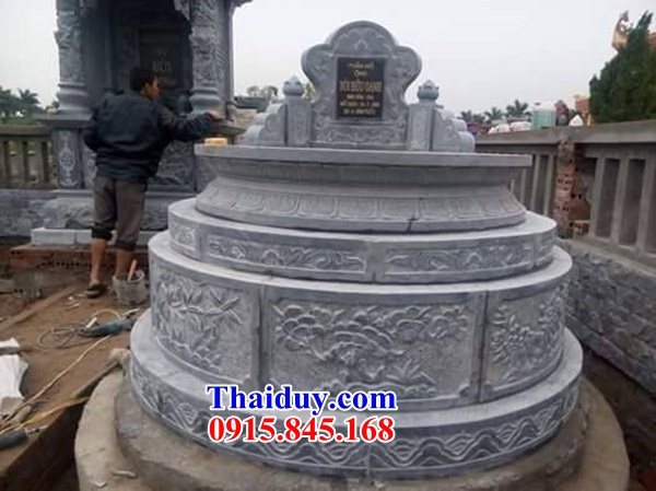08 Mộ đá ninh bình tròn hình tròn lục lăng bát giác ông bà cô tổ tiên bố mẹ đẹp bán tại Hưng Yên