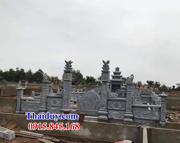09 Khu lăng mộ đá nguyên khối đẹp bán tại Thái Bình nghĩa trang gia đình dòng họ gia tộc