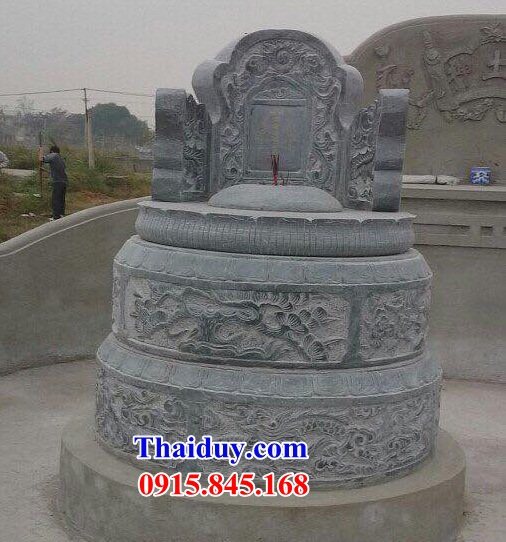 10 Mộ đá tự nhiên tròn hình tròn lục lăng bát giác ông bà cô tổ cha ba bố mẹ đẹp bán tại Quảng Ninh