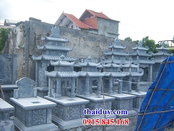 11 Mẫu mộ hai mái để hài cốt hỏa táng bằng đá xanh Thanh Hóa