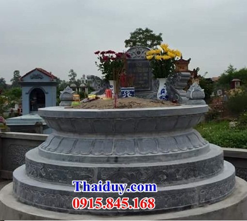 11 Mộ đá nguyên khối tròn hình tròn lục lăng bát giác ông bà cô tổ bố mẹ đẹp bán tại Thái Bình