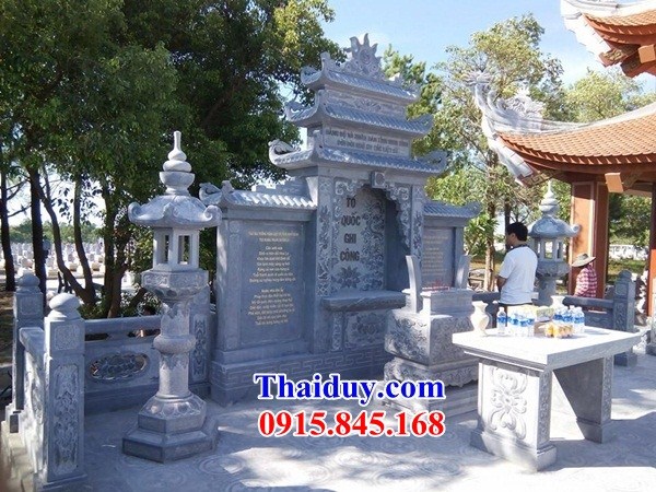 12 Khu lăng mộ đá xanh đẹp bán tại Hòa Bình nghĩa trang gia đình dòng họ gia tộc