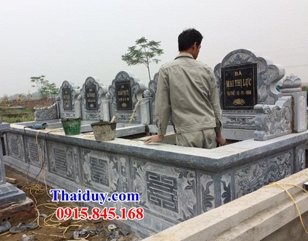 12 Mẫu mộ đôi gia đình ông bà bố ba cha mẹ anh chị em hai ba bốn năm ngôi liền nhau bằng đá xanh nguyên khối đẹp bán tại Tuyên Quang