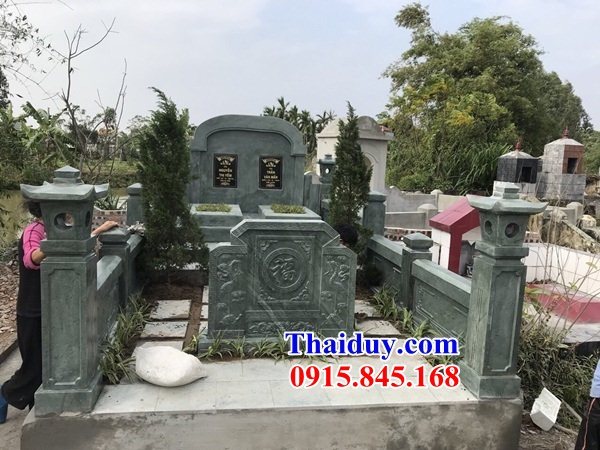 14 Mẫu mộ đôi gia đình ông bà bố cha ba mẹ hai ba bốn năm ngôi liền nhau bằng đá xanh đẹp bán tại Phú Thọ