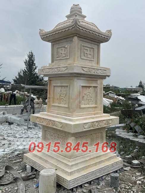 14 Mẫu mộ tháp đá nguyên khối đẹp bán tại Hậu Giang