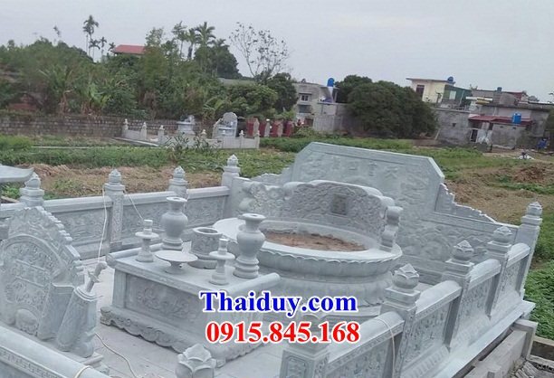 15 Mẫu mộ đá xanh tròn hình lục lăng bát giác ông bà tổ tiên bố mẹ cha má đẹp bán tại Vĩnh Phúc
