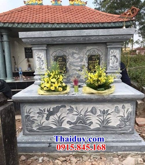 15 Mẫu mộ đôi gia đình ông bà cha bố ba mẹ anh chị em hai ba bốn năm ngôi liền nhau bằng đá xanh đẹp bán tại Vĩnh Phúc