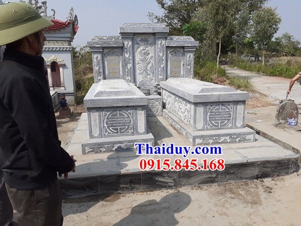 16 Mẫu mộ đôi gia đình ông bà bố ba cha mẹ anh chị em hai ba bốn ngôi liền nhau bằng đá đẹp bán tại Hòa Bình